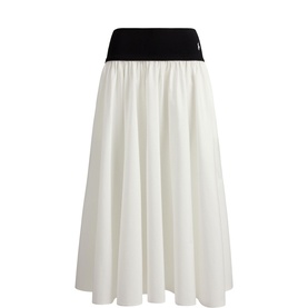 Pony Logo Contrast Waistband Flared Skirt