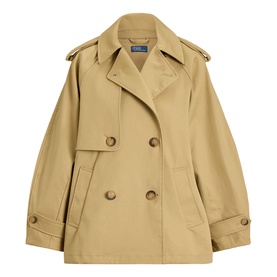 Double-Breasted Balloon Trench Jacket