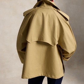 Double-Breasted Balloon Trench Jacket