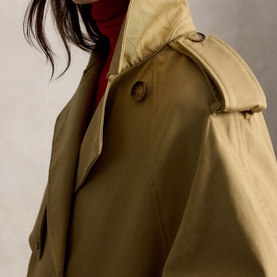 Double-Breasted Balloon Trench Jacket