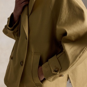 Double-Breasted Balloon Trench Jacket