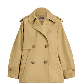 Double-Breasted Balloon Trench Jacket