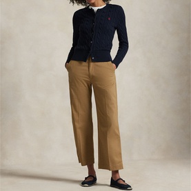 Wide-Leg Cropped Chinos