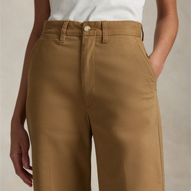 Wide-Leg Cropped Chinos