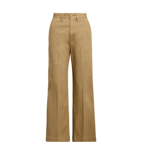 Wide-Leg Cropped Chinos