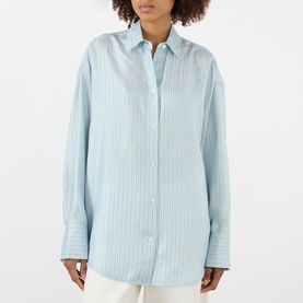 Oversized Striped Silk Shirt
