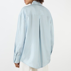 Oversized Striped Silk Shirt