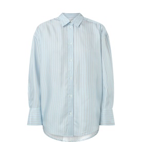 Oversized Striped Silk Shirt