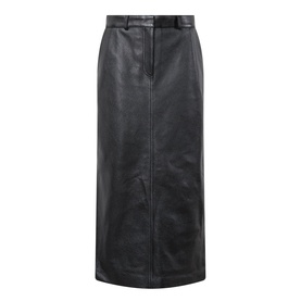 Grained Leather Skirt