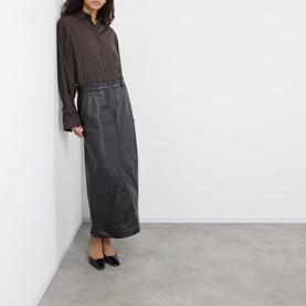 Grained Leather Skirt