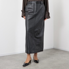Grained Leather Skirt