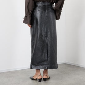 Grained Leather Skirt