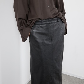 Grained Leather Skirt