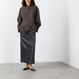 Grained Leather Skirt