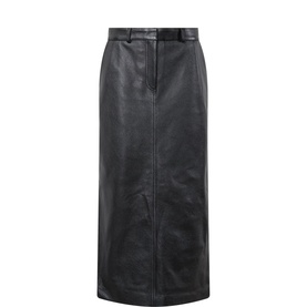 Grained Leather Skirt