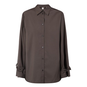 Tie-Cuff Wool Shirt
