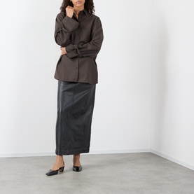Tie-Cuff Wool Shirt