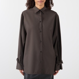 Tie-Cuff Wool Shirt