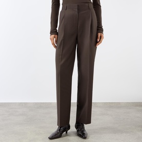 Pleated Straight Leg Trousers