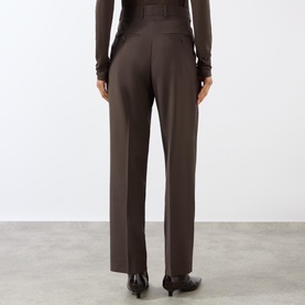 Pleated Straight Leg Trousers