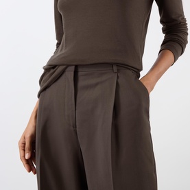 Pleated Straight Leg Trousers