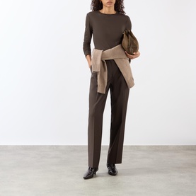 Pleated Straight Leg Trousers