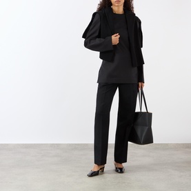 Pleated Straight Leg Trousers