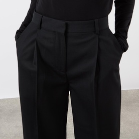 Pleated Straight Leg Trousers