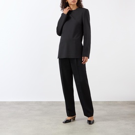 Pleated Straight Leg Trousers