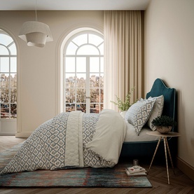 Ribbon Lattice Duvet Set Teal