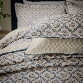 Ribbon Lattice Duvet Set Teal