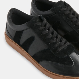 Suede Leather Mix Lace-Up Trainers