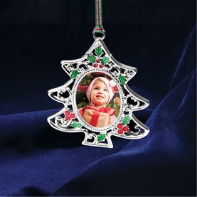 Holly Christmas Tree Photo Frame Decoration
