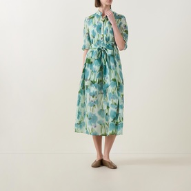 Floral Belted Shirt Dress