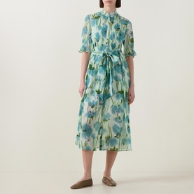 Floral Belted Shirt Dress