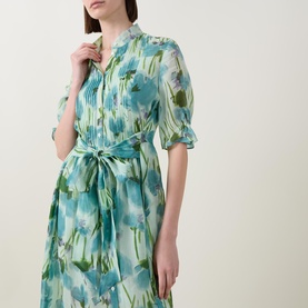 Floral Belted Shirt Dress