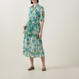 Floral Belted Shirt Dress