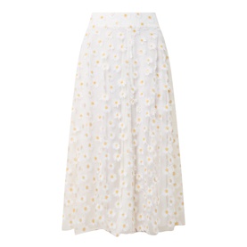 Embroidered Daisy Tulle Skirt