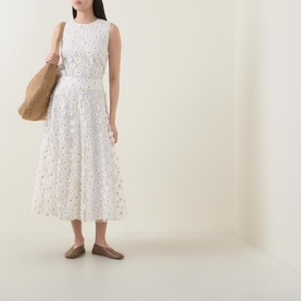 Embroidered Daisy Tulle Skirt