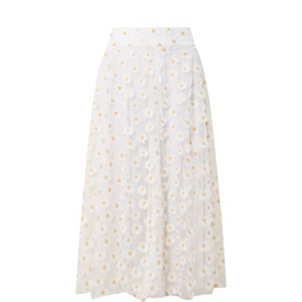 Embroidered Daisy Tulle Skirt