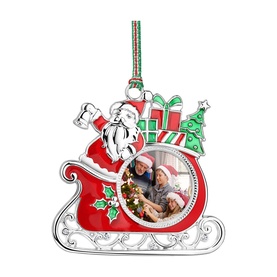Santa On Sleigh Photo Frame Tree Decoration