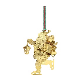 Skating Santa Christmas Tree Decoration