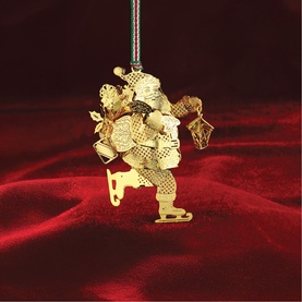 Skating Santa Christmas Tree Decoration