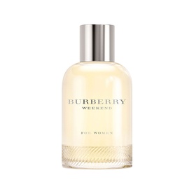 Burberry Weekend For Women Eau de Parfum, clear glass bottle with silver cap and ribbed base