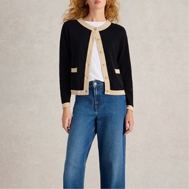 Charlotte Contrast Tipped Cardigan