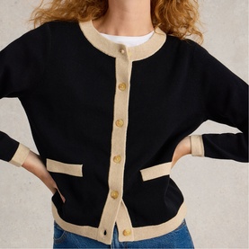 Charlotte Contrast Tipped Cardigan