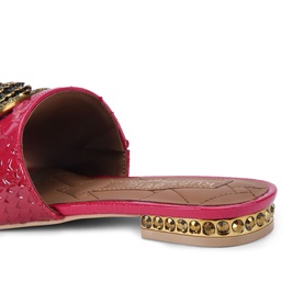 Chelsea Snake-Effect Flat Sandal