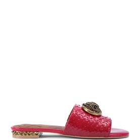 Chelsea Snake-Effect Flat Sandal