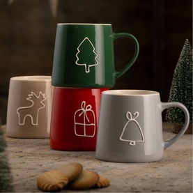 Christmas Doodles Set of Four Mugs