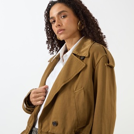 Vensar Garment Dyed Trench Jacket